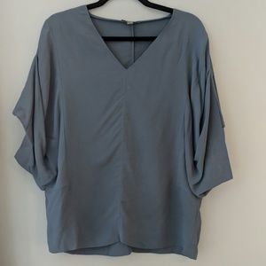 COS Steel Blue Drape Arm Blouse